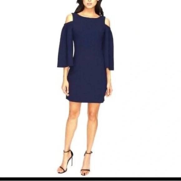 TRINA TURK KAIPO NEW SHIFT NAVY BLUE WEDDING DRESS SUMMER HOLIDAY DRESSY SIZE 0 - Picture 2 of 7